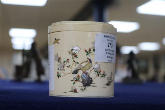 A Meiji period ivory shibayama canister